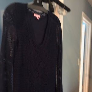 crochet Lilly Pulitzer navy blue dress with detail